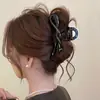Horquilla grande con lazo de cinta simple para mujer, accesorio para el cabello de alta gama con clip de tiburón en la parte posterior, 2024
