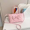Lindo lazo rosa, orejas grandes, suave y adorable, práctico, gran capacidad, de un solo hombro, diseño de gato de dibujos animados, bolsa pequeña para niñas
