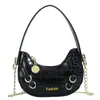 Bolso Nuevo Estilo Coreano para Niña Luna Bolso de Hombro Piel de Cocodrilo Texturizado Piedra Bolso Cruzado para Hombro