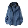 Chaqueta Popular 75D de Doble Warp y Weft para Hombres y Mujeres, Tres en Uno, Negro Dorado, Forro Térmico de Grafeno, Conjunto de Dos Piezas para Exteriores
