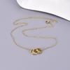 L123 Moda Japonesa y Coreana Ol Colgante de Acero Inoxidable Incrustado con Circonita Accesorio de Personalidad de Moda Collar con Hebilla de Tres Anillos para Mujer
