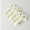 Meias Femininas Curtas Novo Estilo, Meias Femininas Finas de Verão e Primavera Tipo Barco, Meias Baixas Fofas Japonesas, Meias Curtas Brancas com Desenho