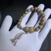 Pulsera de Sándalo Verde de Círculo Único con Cuentas de 1.0 DIY, Combinada con Accesorios de Calabaza a Juego, Estilo Unisex, Pulsera de Cuentas de Oración Budista al por Mayor