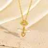 Corrente para Clavícula Feminina Elegante e Exquisita, Não Desbota, Microincrustada com Zircônia, Gotejamento de Óleo, Borboleta, Flor Oca, Estrela de Cinco Pontas, Luxo Leve, Nicho