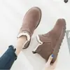 Botas de Neve Clássicas Versáteis para Mulheres Outono e Inverno 2025 Novas Botas Curtas Acolchoadas de Veludo Sapatos de Algodão de Cano Alto