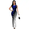 2026 Comercio Exterior Ropa Europea y Americana para Mujer Aliexpress Amazon Estampado Digital Cuello Redondo Sin Mangas Vestido con Abertura Lateral