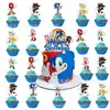 Inserts para Decoração de Bolo Sonic Transfronteiriço Decorações de Bolo de Aniversário Acessórios para Bolo de Aniversário Infantil Inserts