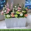 Arreglos Artificiales de Hortensias y Rosas en Cajas de Flores Mixtas y Macetas para Balcón, Oficina de Ventas, Restaurante, Sala de Estar y Decoración de Divisiones