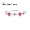 Desini Transfronterizo Nuevo Plata de Ley S925 Color Diamante Mosan Joyería Moda Japonesa y Coreana Pequeño Fresco Pulsera Versátil