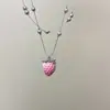 Collar con Colgante de Corazón con Borlas Envolventes y Perlas de Múltiples Capas Dulce y Fresco para Mujer, Cadena para Clavícula Exagerada Punk de Lujo Ligero de Nicho