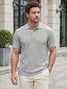 Camisa Polo de Verano para Hombre con Rayas Verticales Texturizadas, Cuello Camisero, Transpirable, Holgada, Secado Rápido, Manga Corta Casual, Transfronteriza AliExpress