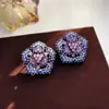 Brincos de Tarraxa Camélia Artesanais Pesados Vintage Brincos Elegantes Retrô Franceses Brincos de Nicho de Alta Qualidade Atacado
