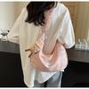 Celebrante da Internet Bolsa Bordada Feminina 2024 Primavera e Verão Nova Chegada Elegante Lona Dumpling Bolsa Leve Grande Capacidade Ombro Crossbody Bolsa