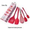 Conjunto de 5 peças de raspador de silicone para assar bolo creme batedor de ovos pincel de óleo raspador espátula conjunto de 6 peças utensílios de cozinha