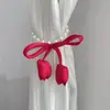Novos Prendedores de Cortina com Fechos Magnéticos de Pérola, Cordas Prendedoras de Cortina Voil Tulipa, Acessórios Criativos para Decoração de Cortinas, Cordas para Recolher Cortinas