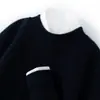 Suéter de punto de cachemira Bai Cai Rong 2026 nuevo para hombre, cuello redondo, hombros raglán, perfecto para usar en capas en otoño e invierno, elegante y casual