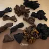 Elegante pasador para moño con lazo de cuadros marrones, accesorio para el cabello de estilo vintage suave, accesorio para el cabello de diseño de lujo ligero para mujeres