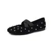 Zapatos Pequeños de Cuero de Moda Femeninos con Separación de Dedos Bajos de 1cm 2026 Verano Nuevos Redondos de Suela Plana Slip-On Zapatos de Abuela