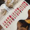 Fresa de PrimaveraFresa Corta Gradiente Uñas Arte Uñas Postizas Ojo de Gato Frescas Lindas Cuentas de Cristal Venta al por Mayor