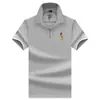 Camisa Polo Masculina de Manga Curta com Gola e Bordado de Cavalo Verão Meia-idade Pai Trabalho Diário Top Casual Multicor t