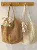 Bolso Nuevo Estilo Tejido de Paja Hueca, Bolso Tejido Casual Grande de Capacidad para Mujer, Bolso de Mano de Playa Estilo Perezoso para Estudiante