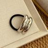 Anillo elástico para el cabello cóncavo-convexo de metal con personalidad y diseño de nicho, cuerda para el cabello geométrica de viento frío que combina con todo, cuerda para la cabeza con temperamento retro