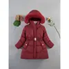Abrigo de Invierno para Niñas, Chaqueta Gruesa Nueva de Algodón, Longitud Media, Ajuste en la Cintura, Adelgazante, Estilo de Exportación, Fabricante para Niños Mayores