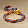 Cuerda de Mano Xizang Tejida a Mano Recurrente Cuerda de Mano Pequeña Pulsera Thangka Cuerda Thangka Dios de la Riqueza Madre Verde Zakilam