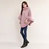 Capa feminina mais vendida da Amazon, novo xale de pelúcia com gola redonda e gola de pele, versátil para uso nas ruas na Europa e América