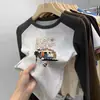 Camada Base Casual Infantil Raglan Manga Longa Outono Inverno Novo Estilo De Rong Camiseta Gola Redonda Menino Pequeno Roupa Íntima Top Felpudo
