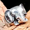 Venta al por mayor de joyería vintage europea y americana, anillos de acero inoxidable, anillo de elefante único y audaz para hombre