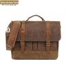 Shoulder Crossbody Bag Masculino Portátil Documento Oficial Computador Crossbody Bag Water-repellent Waxed Canvas com Crazy Horse Leather Amazon Explosion