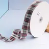 Fita Xadrez Fashion de 2,5cm com Padrão Quadriculado Xadrez Britânico Xadrez de Natal Laço de Xadrez Material para Embalagem de Presente