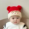 Gorro de Lana Grueso Tejido Cálido para Hombre, Gorro de Bebé Estilo Coreano, para Bebé Niña en Otoño e Invierno, Lindo Gorro de Invierno con Protección para las Orejas, Lindo
