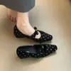 Sapatos Mary Jane de Cunha Slip-on com Laço Estilo Coreano para Mulheres 2026 Novo Fivela de Metal Estilo Coco Chanel
