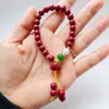 Venta Caliente Nuevo Estilo Anillo Único 0.8cm Pulsera de Cinabrio Imitación Pulsera Dama Rojo Jujube Zijin Tono Agitado Productos de Bienestar en Vivo