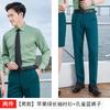 Camisa de estilo coreano de hotel de temperamento de cor sólida masculina, camisa de manga comprida de cor sólida masculina e feminina, logotipo bordado profissional