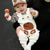 Nuevo mono de bebé para principios de otoño, primavera, verano, otoño, oso de dibujos animados, ropa para recién nacidos, mameluco súper lindo para niños y niñas