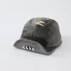 Gorro suave de ala flexible para bebé, color oscuro, resistente a la suciedad, gorro cálido de pana para otoño con bordado de letras, gorra para bebé
