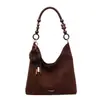 Bolsa de mano grande de textura casual para el día a día, moda, nueva, de piel de ciervo, retro, simple, versátil, bolso de mano, bolso de hombro