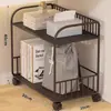 Estante Móvil para Mochilas Escolares Debajo de la Mesa Cesta de Almacenamiento Almacenamiento en Casa Almacenamiento de Escritorio Artefacto de Almacenamiento Carrito con Ruedas Estantería de Almacenamiento