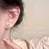 Aretes de perlas con aguja 925 para mujer, colgantes en la parte trasera, estilo ins, nuevo estilo caliente, modernos, lisos, circulares, nicho, aros para la oreja, venta al por mayor