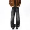 Estilo Americano Patrón Bigotes de Gato de Agua Micro Campana Jeans para Hombre Otoño Marca de Moda Calle Alta Travieso Atractivo Retro Versátil Pierna Ancha Pantalones Largos