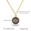 Collar de Acero Inoxidable Europeo y Americano, No se Desvanece, Diseño de Ojo de Diablo de Goteo de Aceite de Alta Gama, Cadena de Clavícula de Acero de Titanio de Lujo Ligero, Joyería Transfronteriza