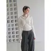 Suéter de punto liso con capucha estilo coreano para mujer, suéter de otoño ajustado, capa base, ceñido a la cintura, top moderno para invierno
