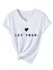 Amazon Ebay Sitio Independiente Moda Casual Mujer Deja Que Hueco Corazón Pequeño Cuello en V Manga Corta Camiseta Capa Base
