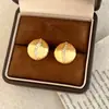 Pendientes de Aro Elegantes de Lujo Ligero de Gama Alta con Textura Cepillada y Circonita Personalidad de Nicho Simples Versátiles para Mujer
