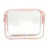 Bolsa de Maquillaje Transparente de PVC para Mujer, Bolsa para Snacks de Gran Capacidad, Amigable con la Inspección de Seguridad del Aeropuerto, Fácil de Limpiar, Alta Definición, Diseño de Nicho