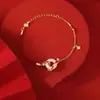 Pulsera de Hebilla Ping An Serpiente Espíritu Ruyi para Mujer Año Nuevo Zodiaco Serpiente Año de la Serpiente Pulsera de Cuerda Roja Regalo de Año Nuevo