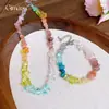 Collar de Acero de Titanio con Piedras de Colores Frescas y Dulces, Cadena para Clavícula de Lujo Ligero de Gama Alta, Joyería Sencilla y de Moda para Mujer
